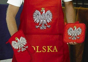 (New) Polish Poland Polska Bbq Barbeque Apron Set (Hat Not Included)