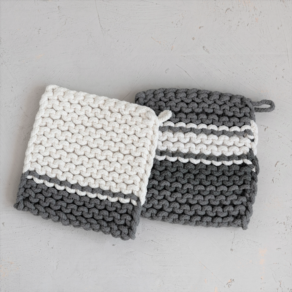 Cotton Crochet Pot Holder - 8-in Square