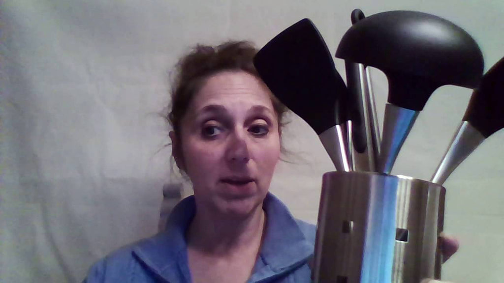 The Checkerrd Chef's Stainless Steel and Silicone Utensil Set with Holder