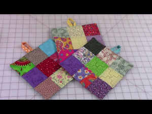 Use your scraps or use fat quarters, make it plain or decorative, you can make it with or without a loop to hang, very detailed instructions, easy beginners project.