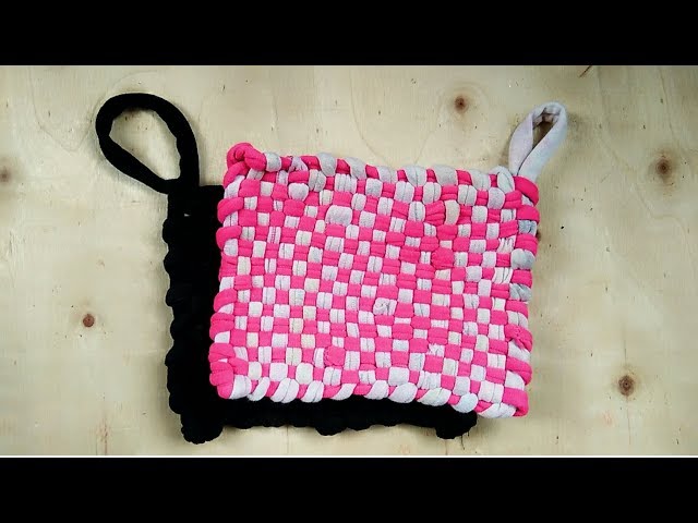DIY potholder using unused clothes, shirts