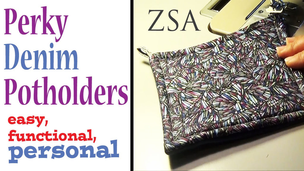 Sew Pot Holders by machine | How to Gift Project | Hot Pads Pot Holder ZSA Tutorials by Zazu's Stitch Art (5 years ago)