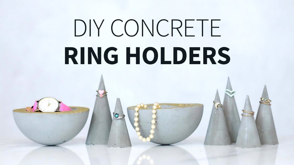We made DIY concrete cone shaped ring holders and jewelry bowls for gifts! Ended up liking them enough that we might need to make some for ourselves ...