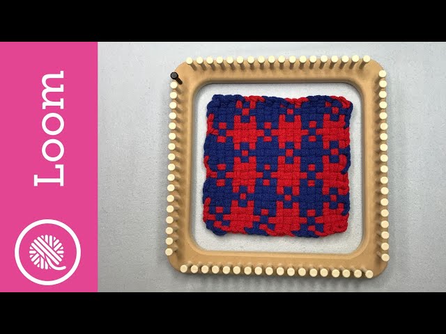 Weave a large houndstooth design with the CindWood hot pad loom