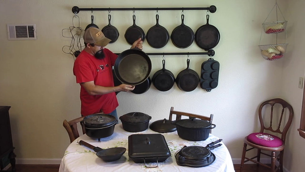 We have received so many questions about our cast iron collection that many of you have seen hanging in the background of our videos