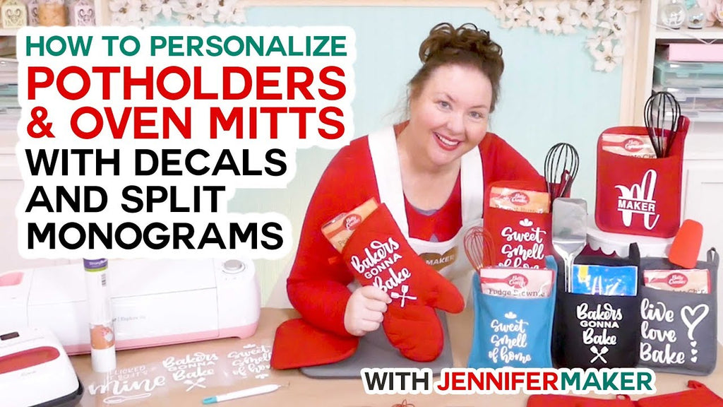 Personalized Pot Holders With Split Monograms & Cute Decals by Jennifer Maker (1 year ago)