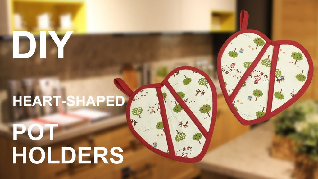 DIY heart-shaped Pot Holders | easy tutorial | sewing presents [sewingtimes] This is a video showing how to make pot holders