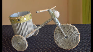 NewspaperCraft #diypenstand #Newspapercycle How To Make Newspaper Cycle Decorative Piece | DIY Newspaper Cycle Pen Stand | DIY Newspaper cycle ...