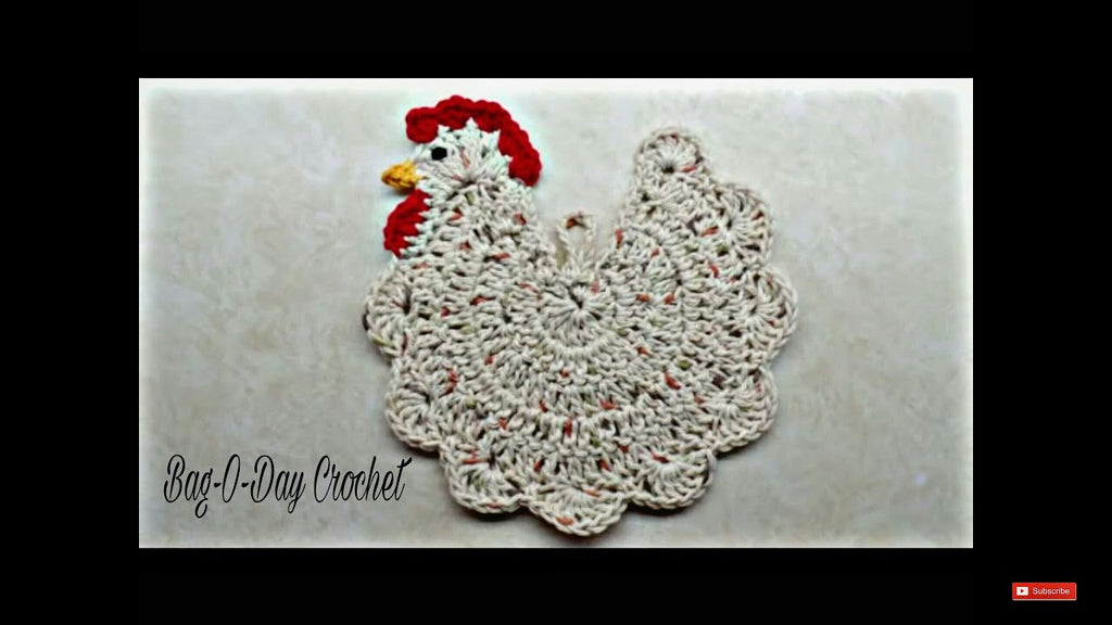 Easy Crochet a Chicken Potholder | Bag o day Crochet | Tutorial 237 by Bag-O-Day Crochet (5 years ago)