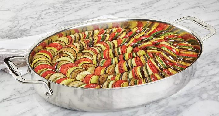 Macy’s | All-Clad 15″ Stainless Steel Oval Baker & Pot Holder Set Only $39.99 (Reg. $169.99)