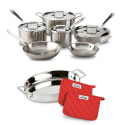 All-Clad Stainless Steel 10-Pc. Cookware Set w/ Oval Baker and Pot Holder Set for $490 + free shipping