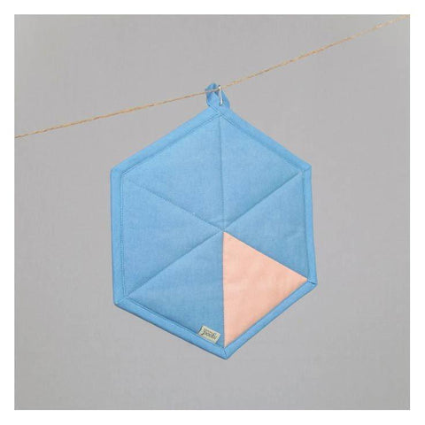 Geometric Pot Holder - Placid Blue