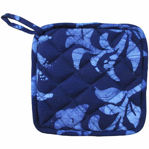 Pot Holder - Blue Hanging Ferns - Global Mamas (T)