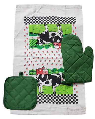 Kitchen Towel, Oven Mitt and Pot Holder Set