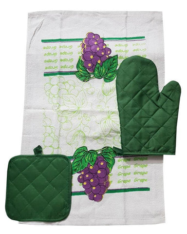 Kitchen Towel, Oven Mitt and Pot Holder Set