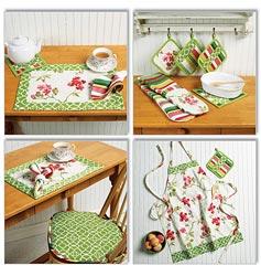 Apron; Hot Pads; Pot Holders; Place Mat; Napkin and Seat Cus-All Sizes in One Envelope