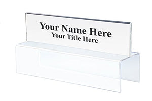 8-1/2" Wide x 2-1/2" high Double-Sided Office Cubicle Nameplate Sign Frame - 2-1/4" deep Hook - PNHT2085025022 (10 Pack) - Cubicle Name Plate Holders