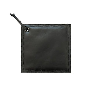 Hide & Drink Leather Hot Pot Pad (Potholder), Double Layered, Double Stitched and Handmade Black