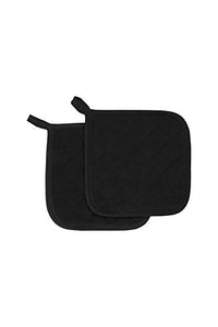 RITZ Food Service CLTPH8BE-1 Cotton Terry 450 Degree Pot Holders, 8-Inch, Black/Brown