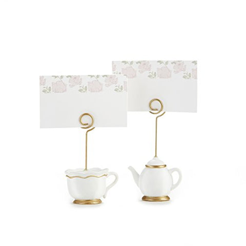 Kate Aspen, Place Card Holders, Tea Time Whimsy, Teapot and Teacup, Place Cards Included, Set of 6