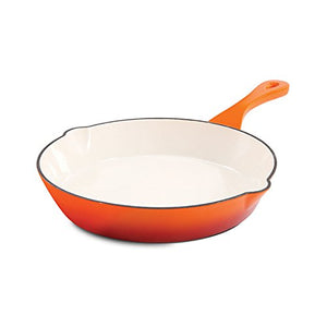 Crock Pot 111983.01 Artisan 10 Inch Enameled Cast Iron Round Skillet, Sunset Orange