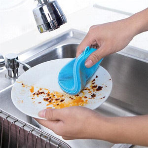 Multifunctional silicone dishwashing brush