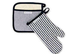 Williams-Sonoma Bay Stripe Oven Mitt & Potholder Set, Black