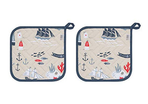 Now Designs Potholders Basic, Fish and Ships Print