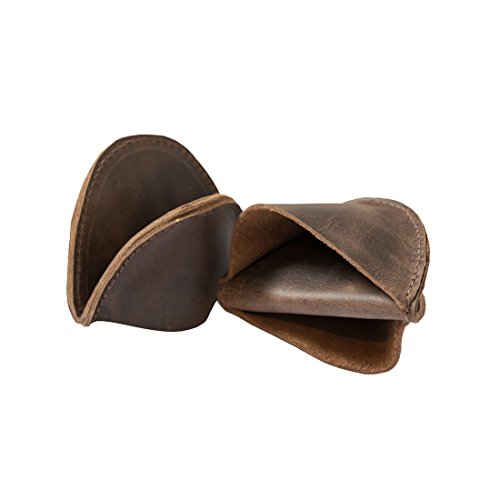 Hide & Drink Leather Pot Holder Mini Oven Mitt Oven Cooking Pinch Grips (2-Pack) Handmade Bourbon Brown