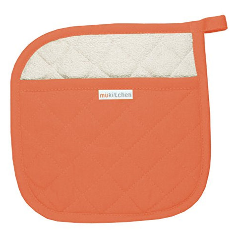 MUkitchen 100% Quilted Cotton Pot Holder, Sea Coral