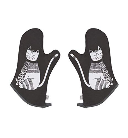 Now Designs 515134aa Basic Oven Mitts, Set of Two, Purr Party