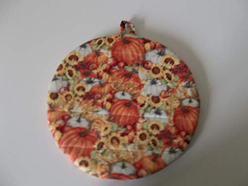 Pot Holders Heat Resistant Fall Thanksgiving Hotholders Handmade Double Insulated Quilted Hot Pads Trivets 9 Inches Round