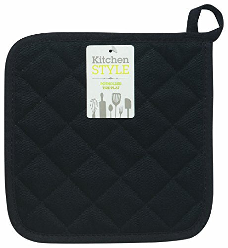 Kitchen Style by Now Designs Potholders, Black, Set of 2