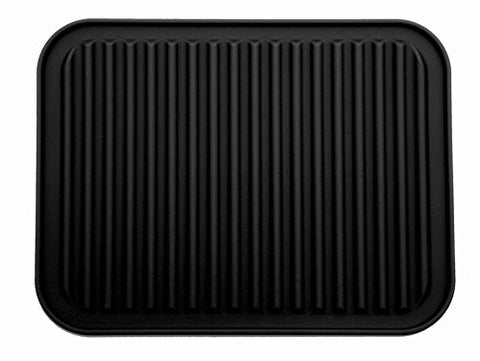 Silicone Trivet Mat, Pot Holder - 9" x 12" - Black (Black)