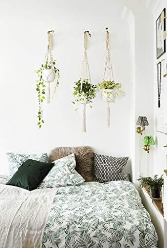 2Pcs Macrame Plant Hangers Indoor Outdoor Hanging Planter Basket Cotton Rope 4 Legs 41 Inch