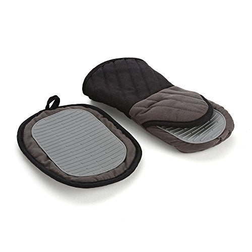 Good Cook Touch High Temp Oven Mitt Pot Holder Set with Silicone Grip (2 Pack), Gray