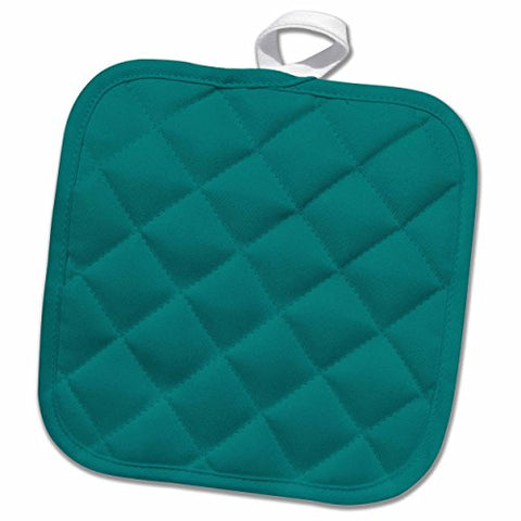 3D Rose Cool Teal Pot Holder, 8" x 8"