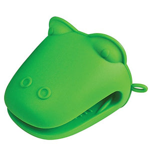 Design Gifts Silicone Pot Holder, Trivet Mat,jar Opener,Spoon Rest and Garlic Peeler Non Slip, Flexible, Durable, Dishwasher Safe, Heat Resistant Hot Pads (Green Frog)