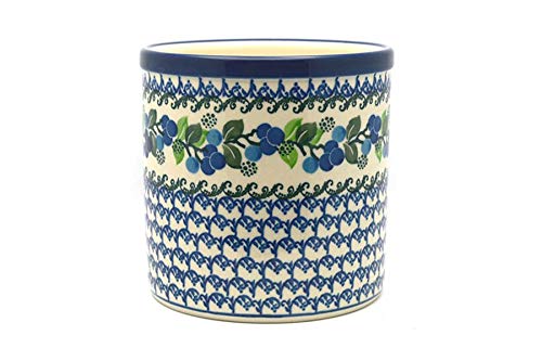 Polish Pottery Utensil Holder - Blue Berries