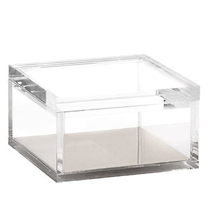 OfficeGoods Acrylic & Silver Odds & Ends Box - Office or Home Accessory - Perfect Container for Storage or for Display - an Elegant Addition to Your Desk, Kitchen or Vanity (Medium)