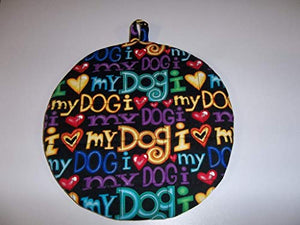 Pot Holders Heat Resistant Dog Potholders Handmade Double Insulated Quilted Hot Pads Trivets 9 Inches Round