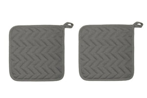 Now Designs Basic Potholders, London Grey, Set of 2