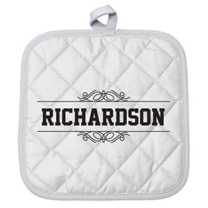 Personalized Custom Text Monogram Lines Polyester Pot Holder Trivets