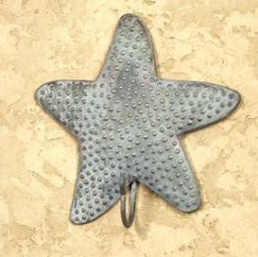 Vintage Tin Starfish Wall Hook for Light Coats, Aprons, Hats, Towels, Pot Holders, More