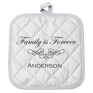 Personalized Custom Text Family My Family is Forever Polyester Pot Holder
