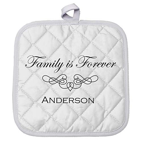 Personalized Custom Text Family My Family is Forever Polyester Pot Holder