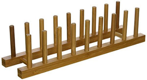 Lipper International 887 Bamboo Wood Plate Rack and Pot Lid Holder, 15-3/8" x 4-3/8" x 4"