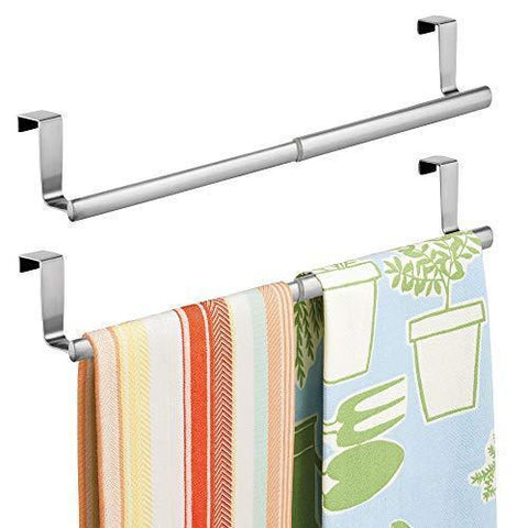 Binovery Adjustable, Expandable Kitchen Over Cabinet Towel Bar - Hang on Inside or Outside of Doors, Storage for Hand, Dish, Tea Towels