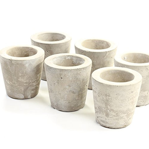 Koyal Wholesale Concrete Effect 6-Pack Candle Holder for Concrete Wedding Centerpieces, Concrete Wedding Decorations, Cement Desk Accessories (6, 3-Inch)