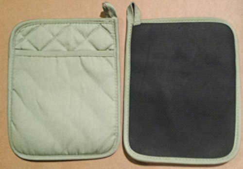 Home Collection Set of 2 Green Neoprene Pot Holders